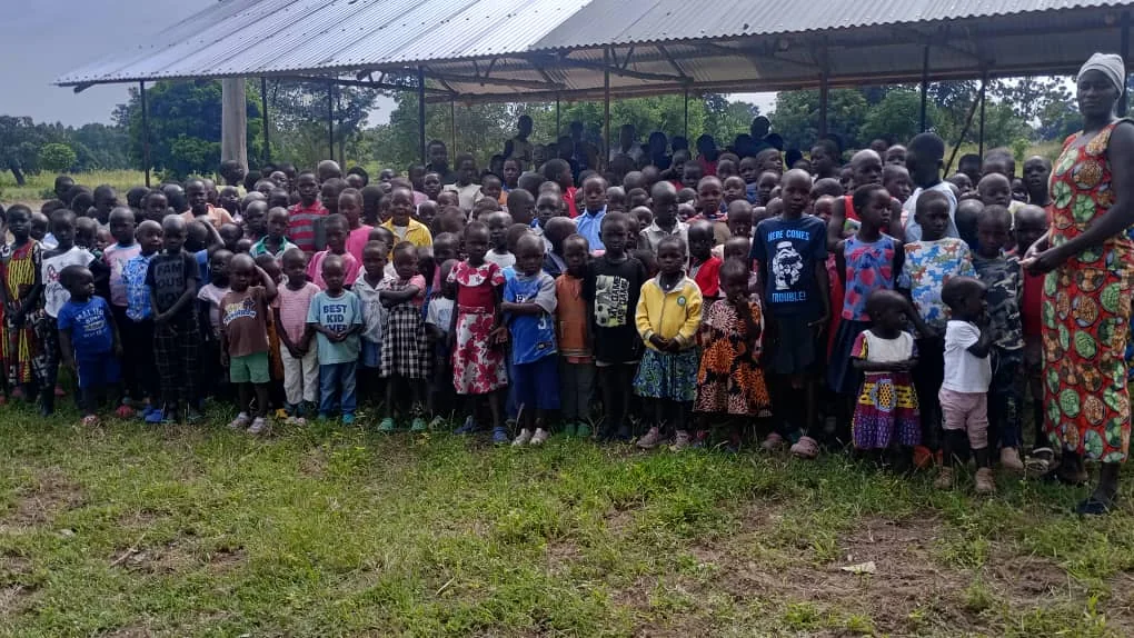 Children gathered together during a community activity.