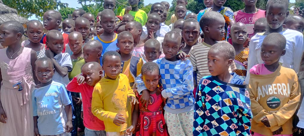 Children gathered together in the community